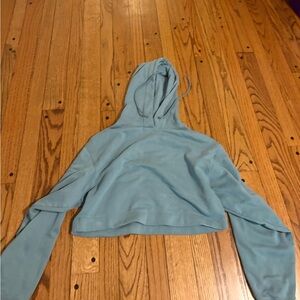 ALO Yoga Light Blue Cropped Hoodie